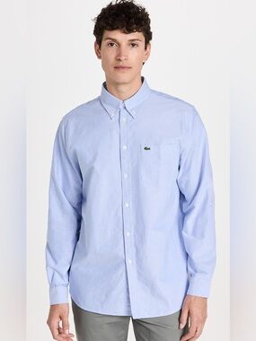 Lacoste NWT Regular Fit Oxford Cotton Shirt in Blue